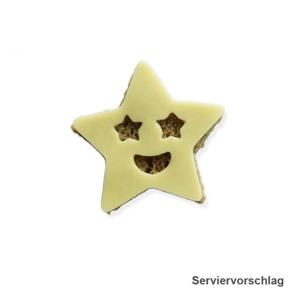 Serviervorschlag - Stern und Stern-Smiley - Käsebrot